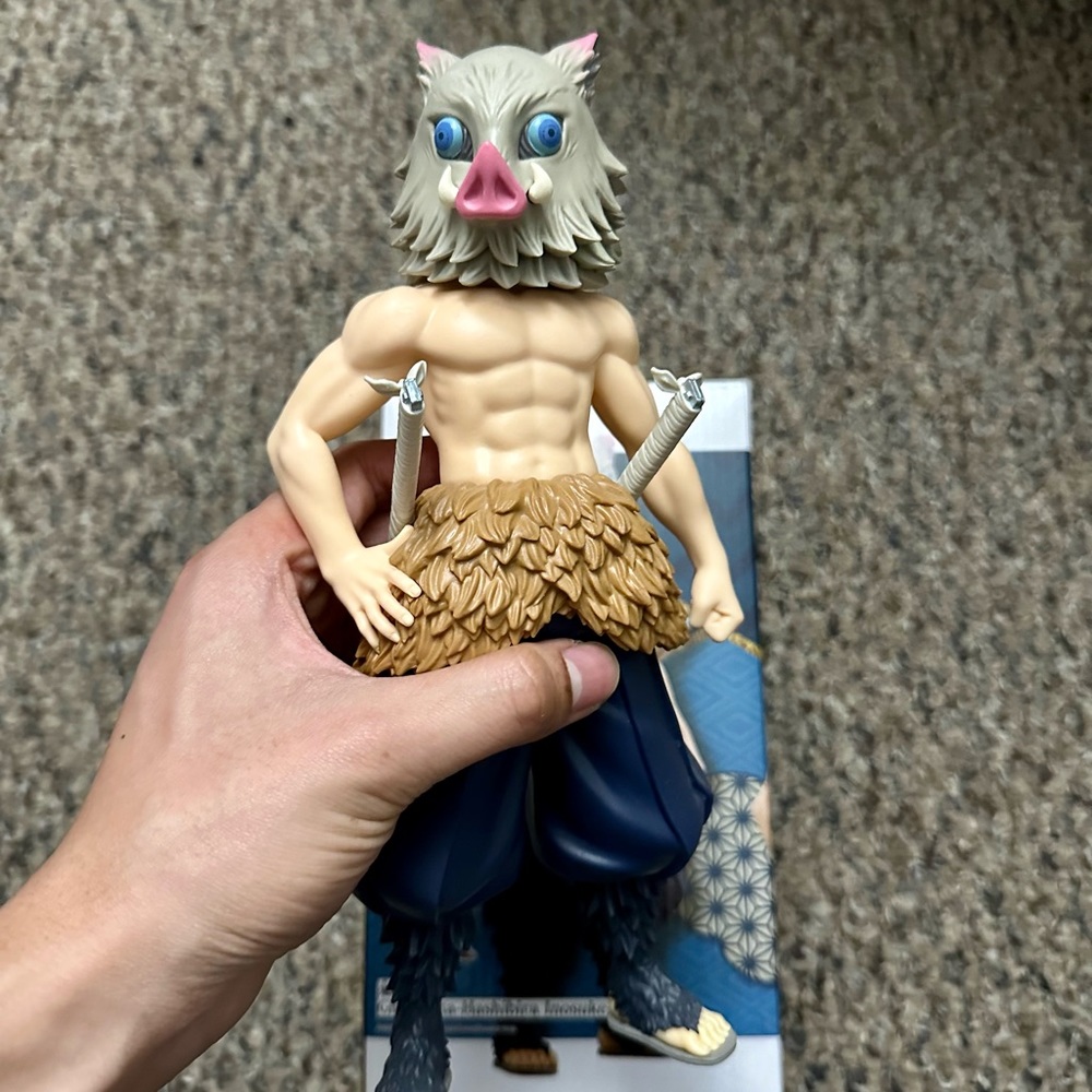 Inosuke Hashibira Action Figure - Tan & Blue Boar Mask Collectible